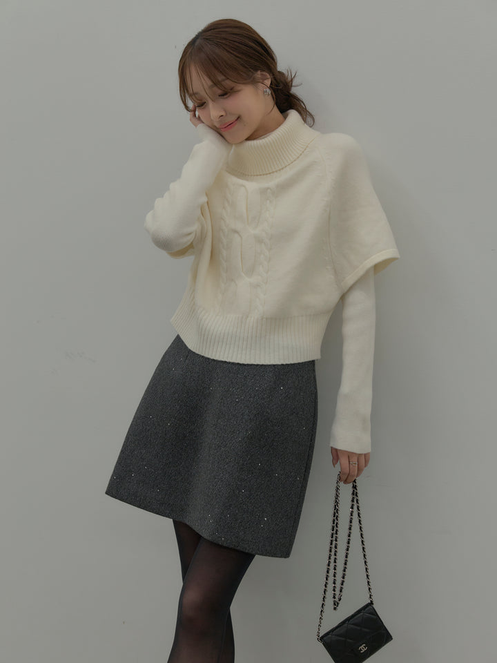 デザイン編みレイヤードニットSET