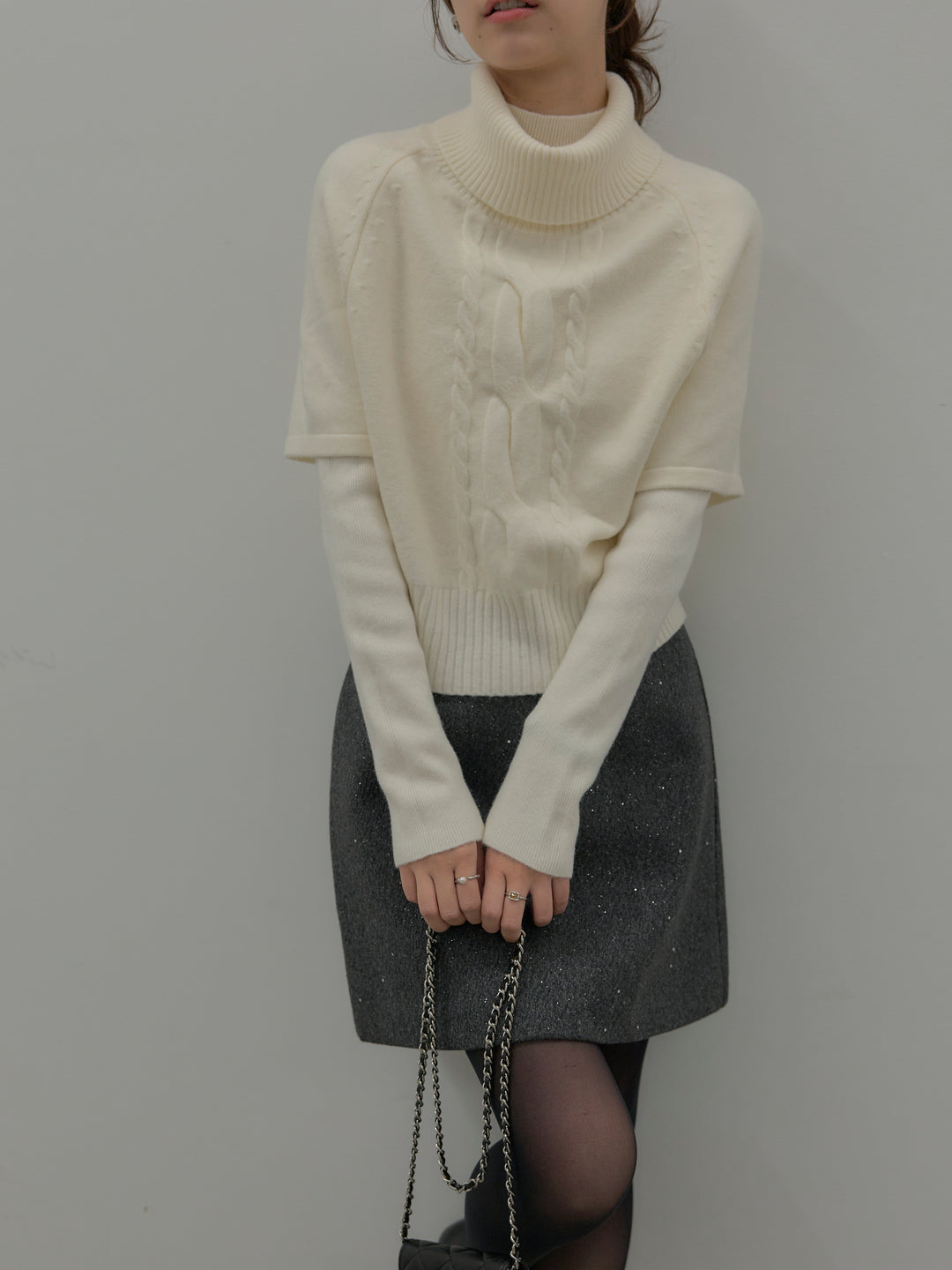 デザイン編みレイヤードニットSET