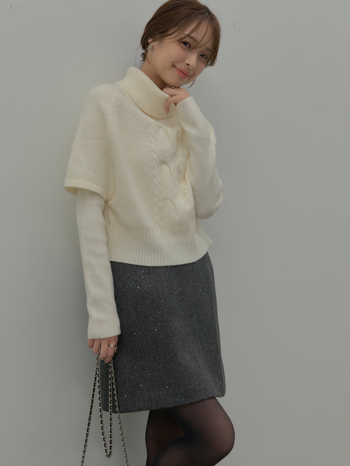 デザイン編みレイヤードニットSET