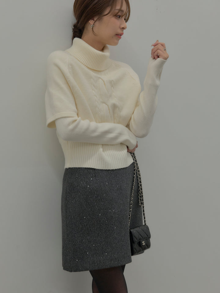 デザイン編みレイヤードニットSET