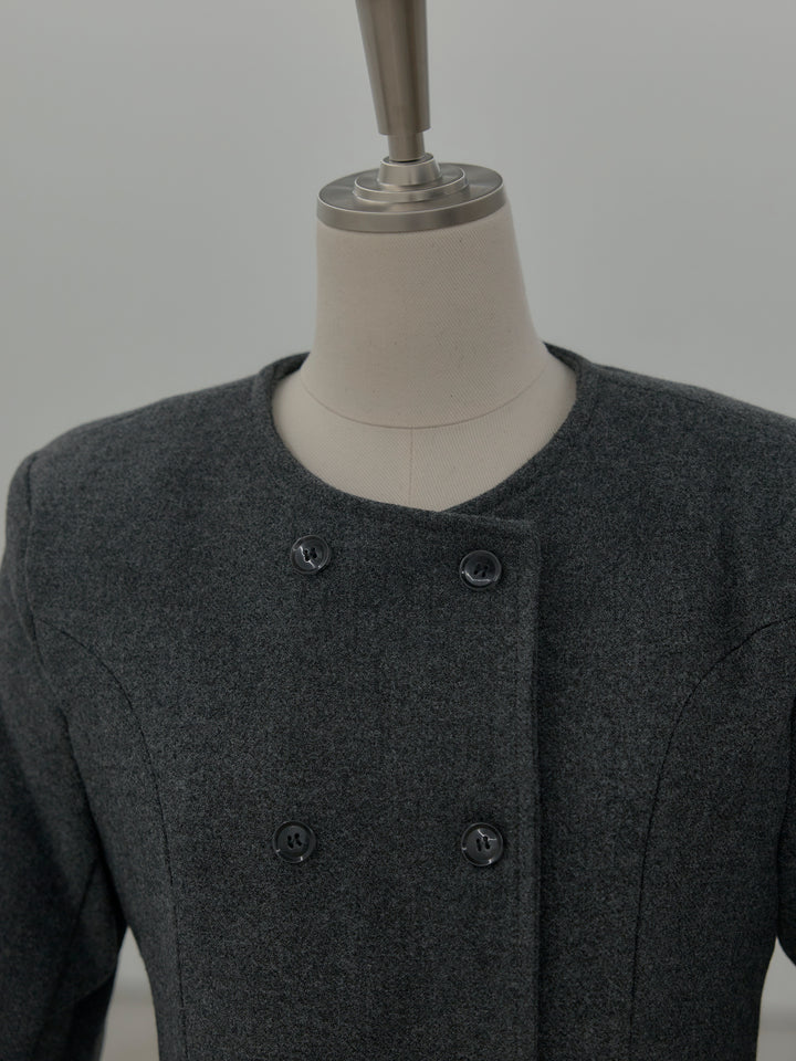 ミニドレスライクウールタッチコート