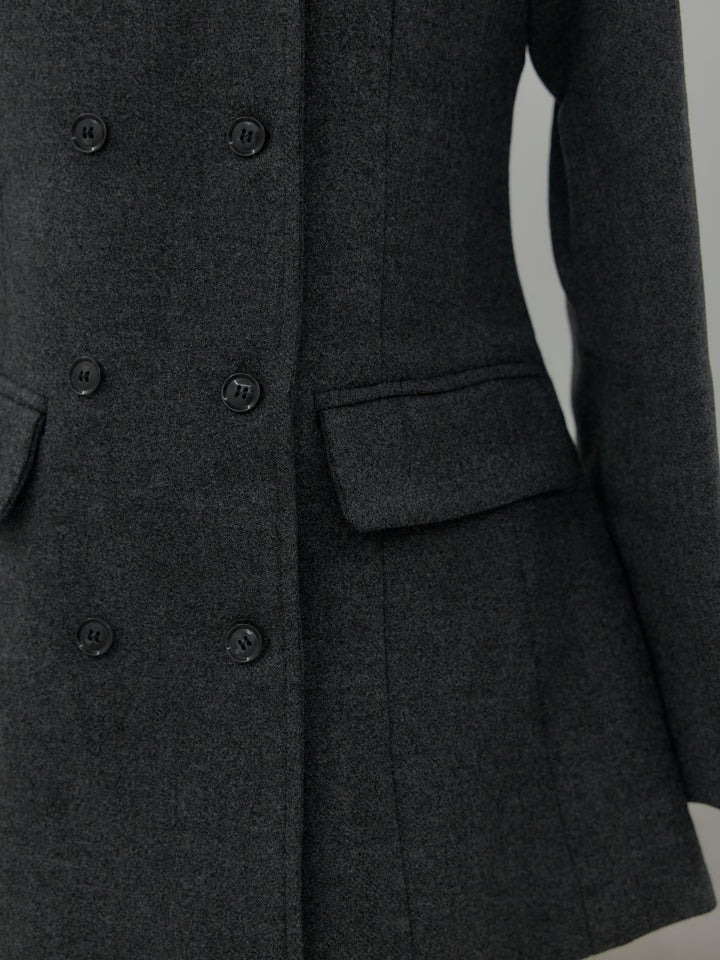 ミニドレスライクウールタッチコート