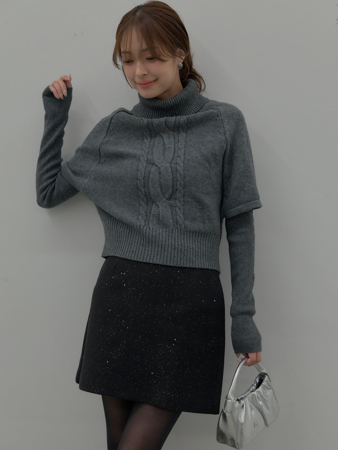 デザイン編みレイヤードニットSET