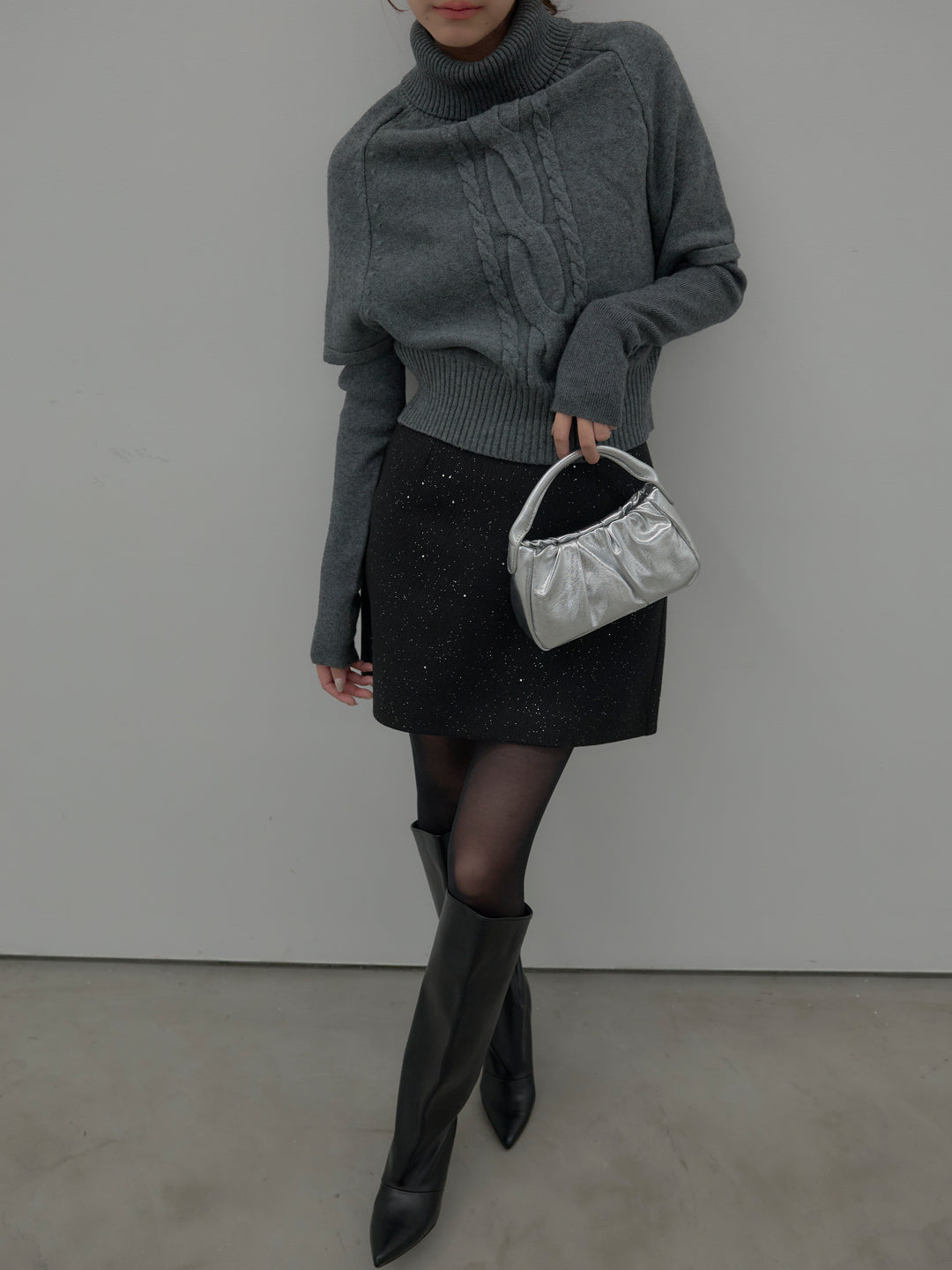 デザイン編みレイヤードニットSET