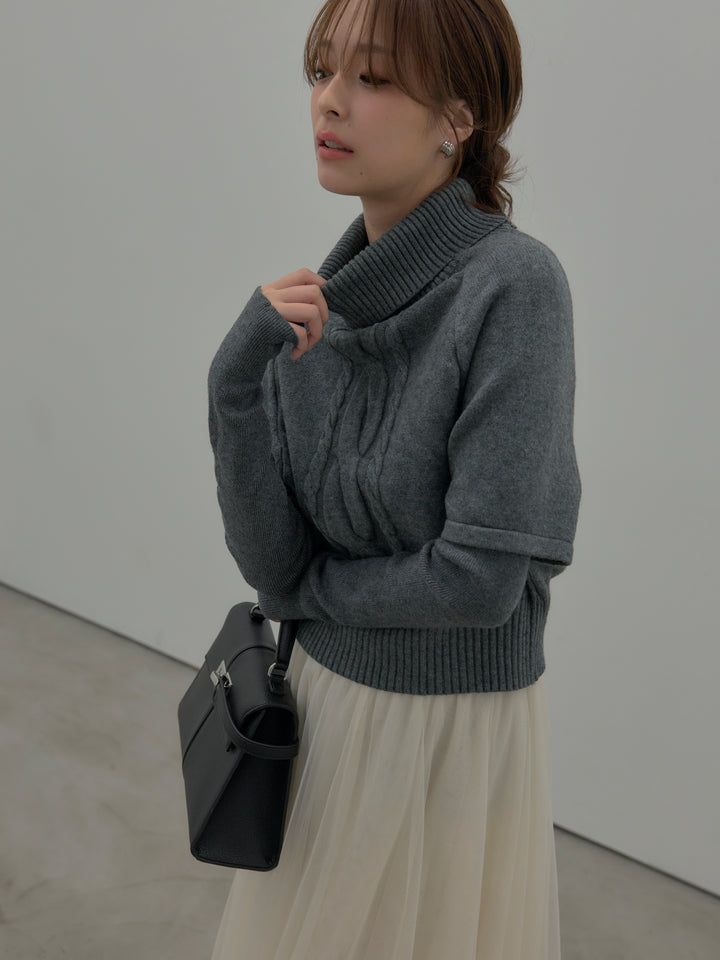 デザイン編みレイヤードニットSET