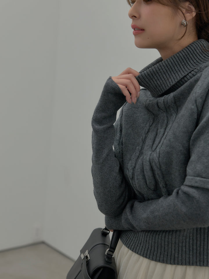 デザイン編みレイヤードニットSET