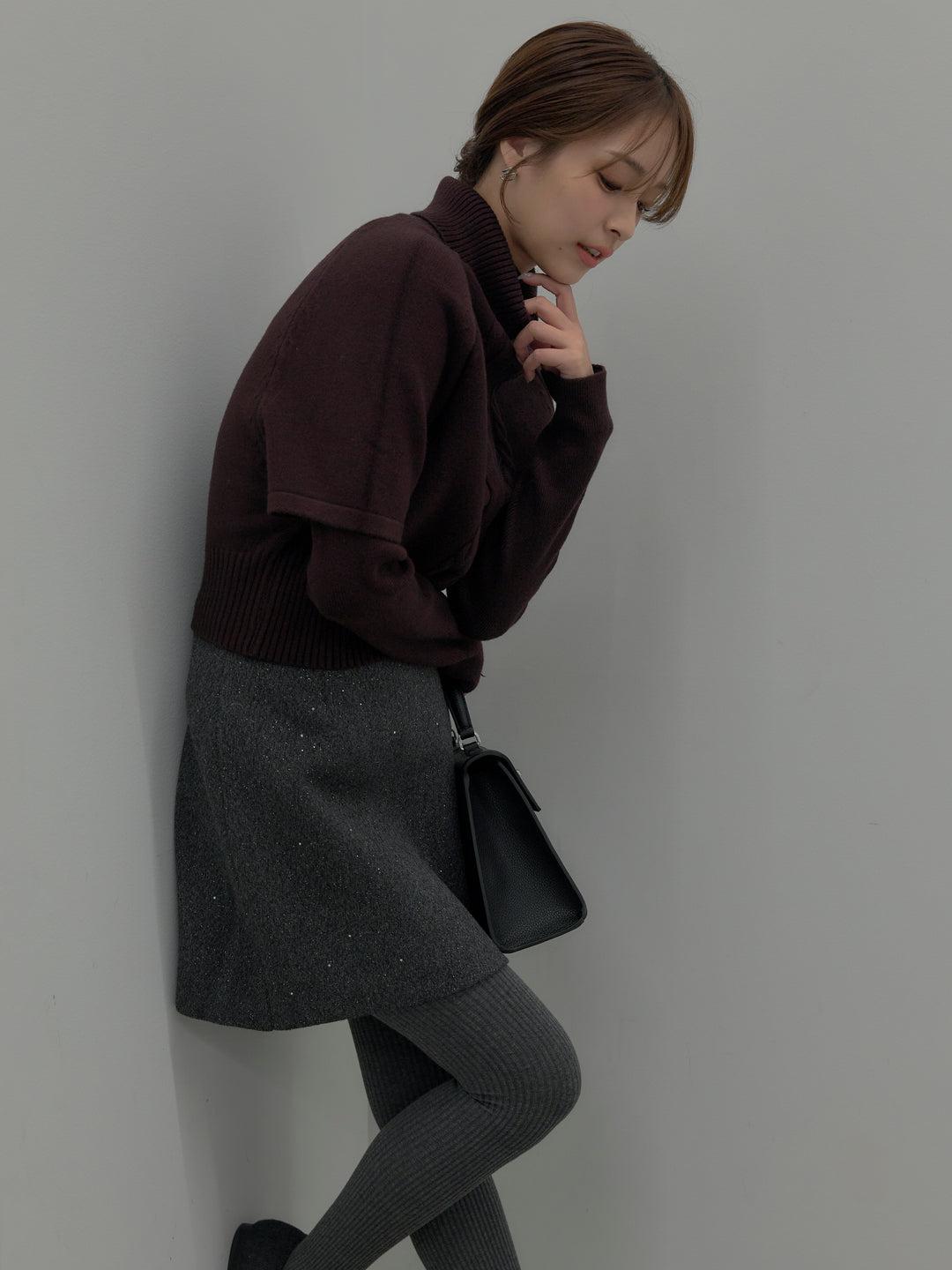 デザイン編みレイヤードニットSET