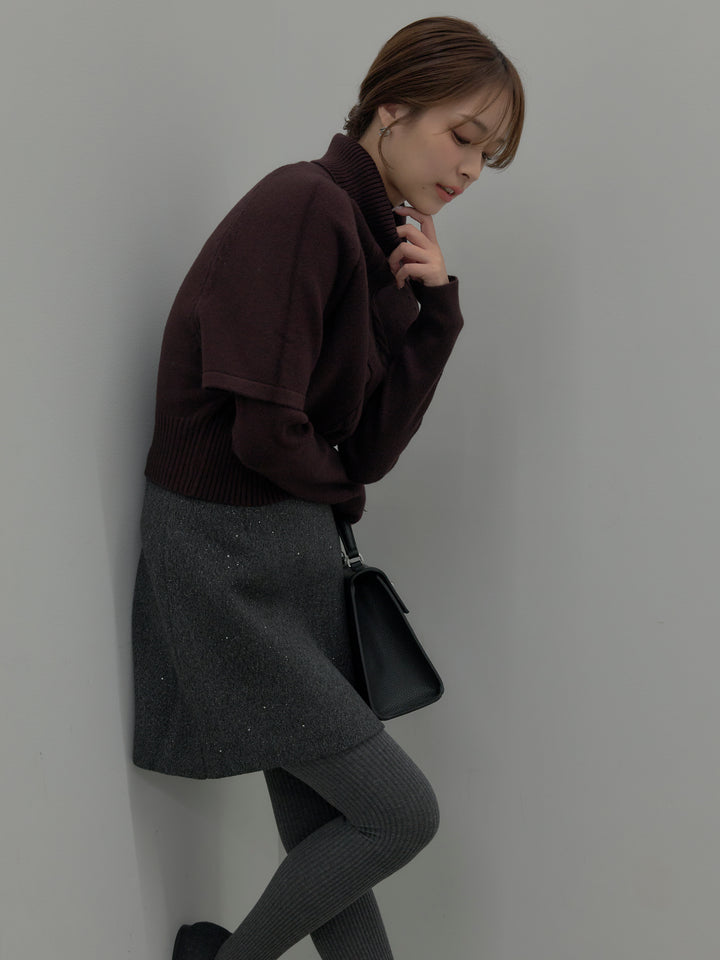 デザイン編みレイヤードニットSET