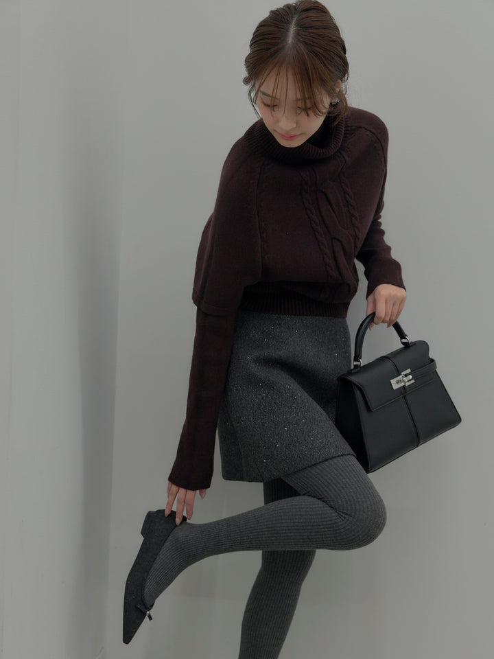 デザイン編みレイヤードニットSET