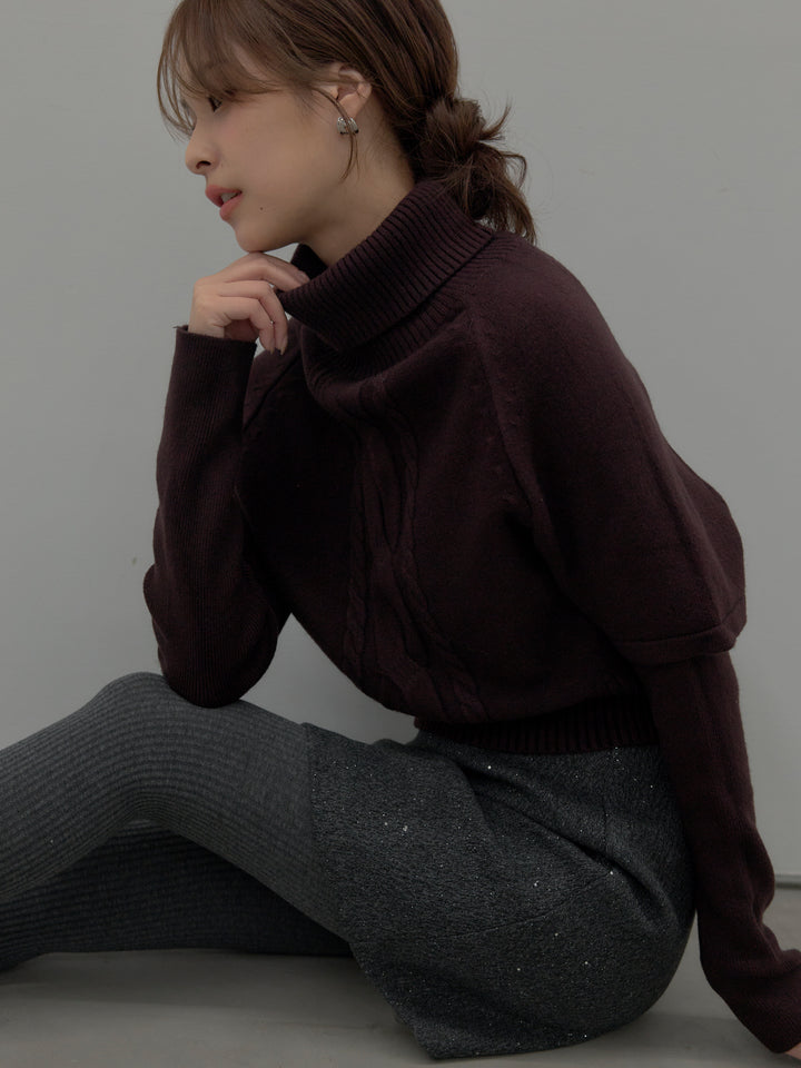 デザイン編みレイヤードニットSET