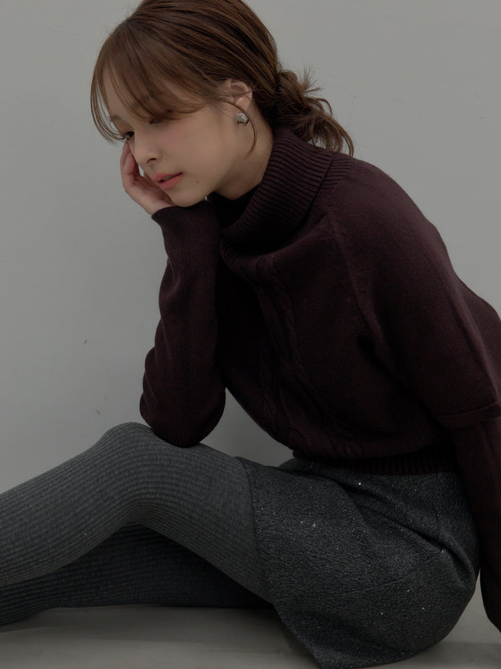 デザイン編みレイヤードニットSET