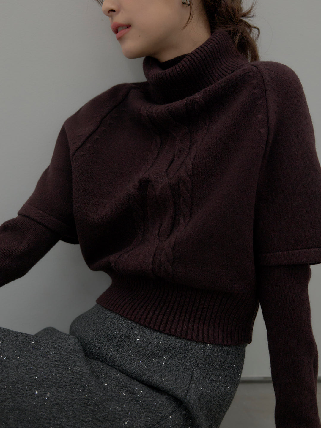 デザイン編みレイヤードニットSET