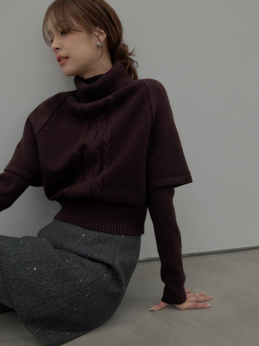 デザイン編みレイヤードニットSET