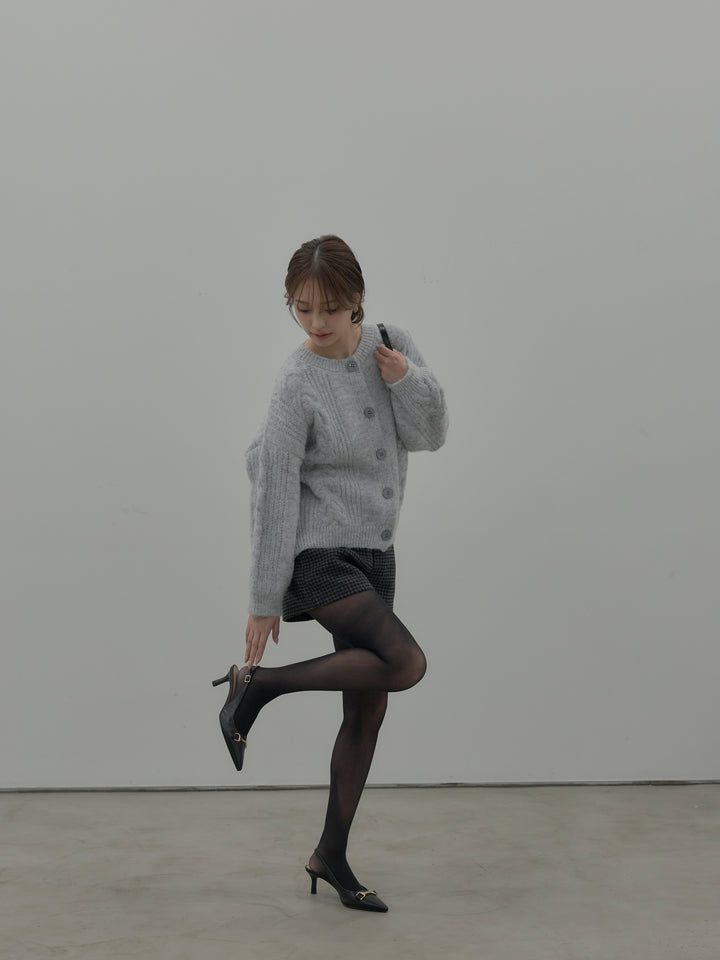 千鳥格子ウールタッチショートパンツ