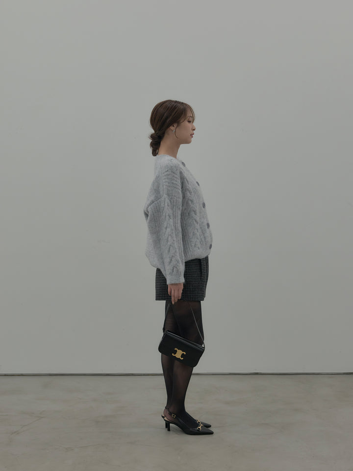 千鳥格子ウールタッチショートパンツ