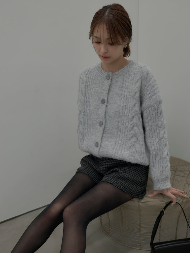 千鳥格子ウールタッチショートパンツ