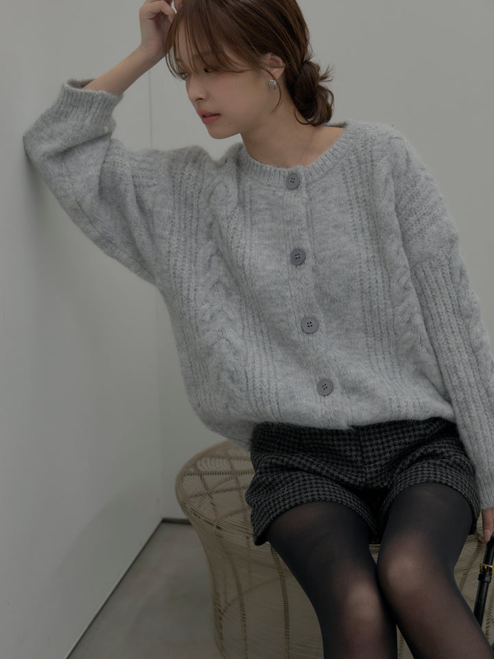 千鳥格子ウールタッチショートパンツ