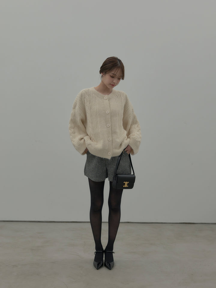 千鳥格子ウールタッチショートパンツ