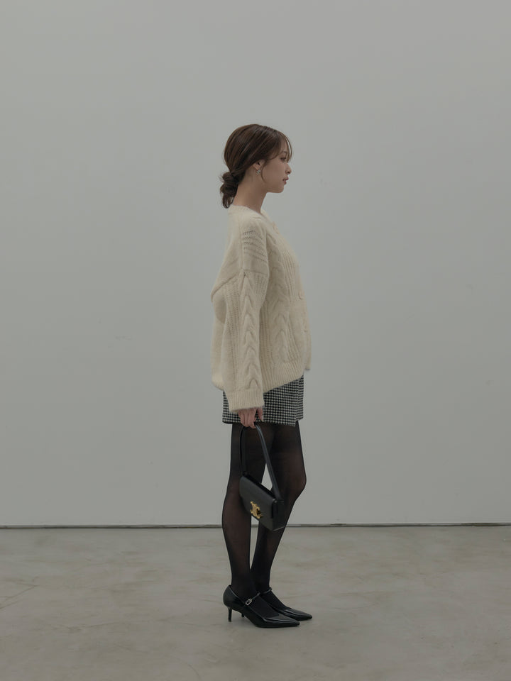 千鳥格子ウールタッチショートパンツ