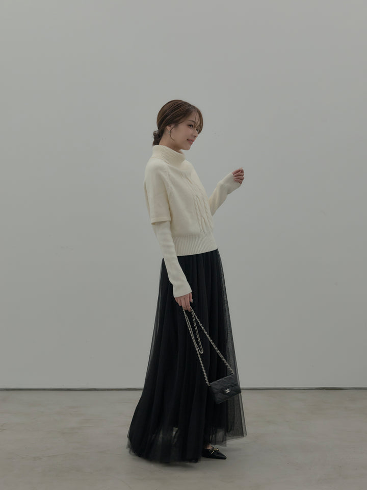 デザイン編みレイヤードニットSET