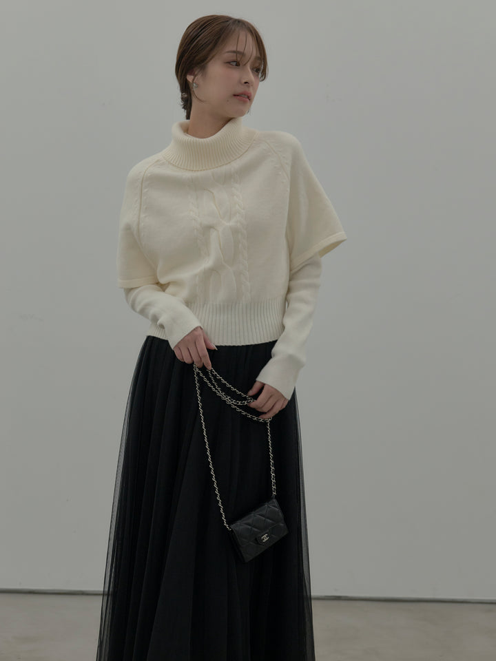 デザイン編みレイヤードニットSET