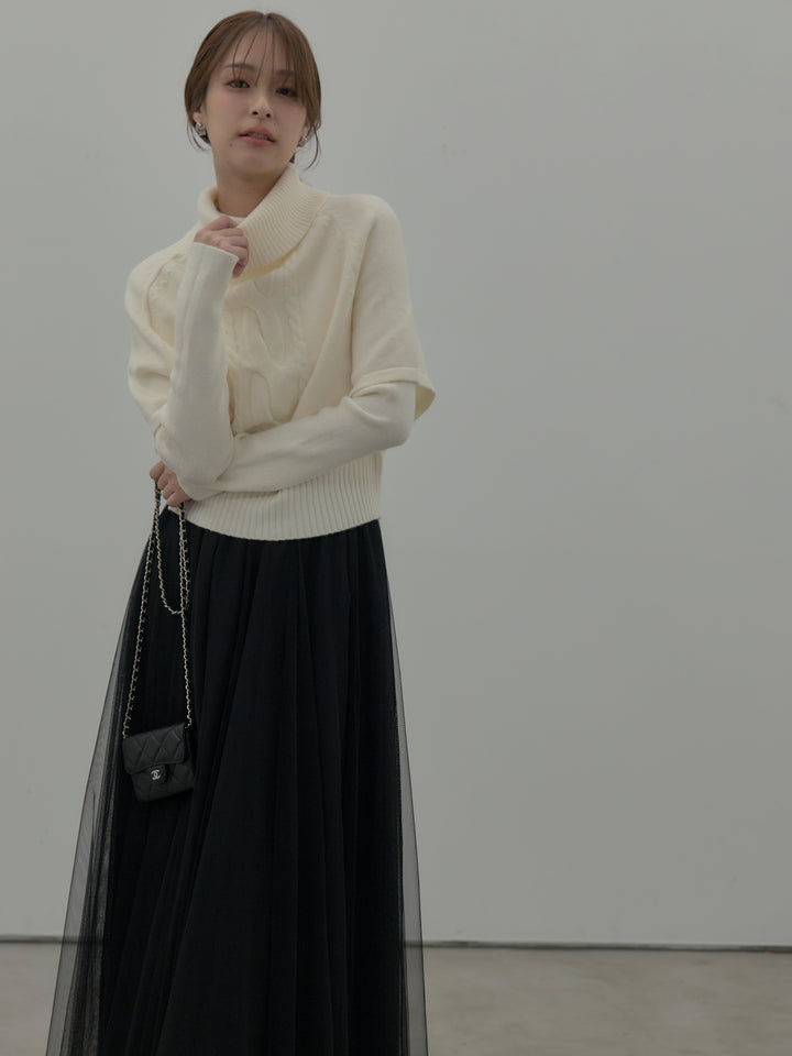 デザイン編みレイヤードニットSET