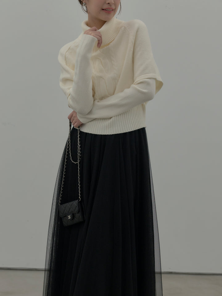 デザイン編みレイヤードニットSET