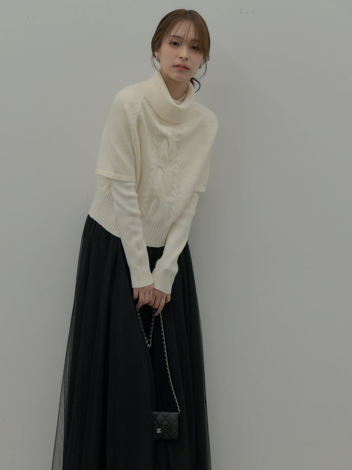 デザイン編みレイヤードニットSET