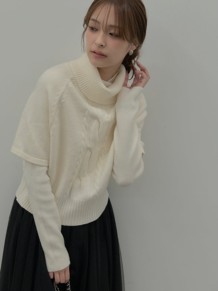 デザイン編みレイヤードニットSET