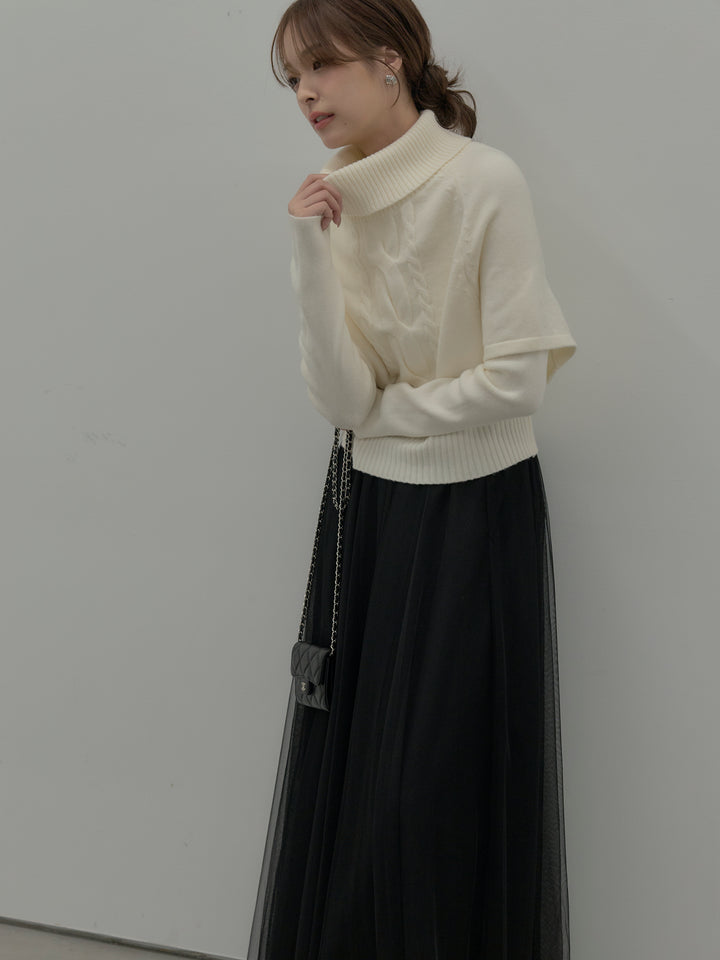 デザイン編みレイヤードニットSET