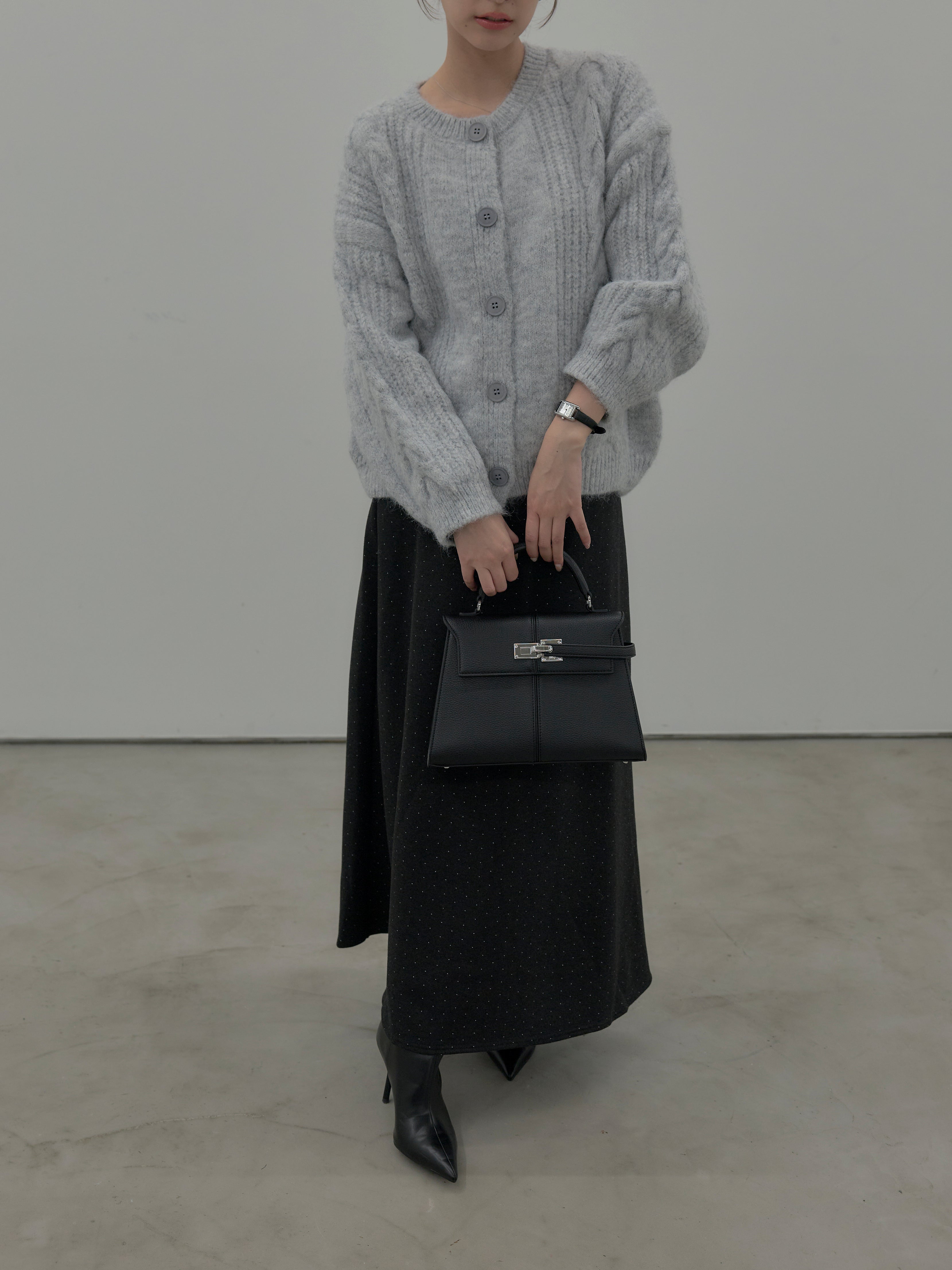 カーディガン parier Tiered gown/Grey グリッターヘアリーニットカーディガン(FREE GREY): : ウィメンズ