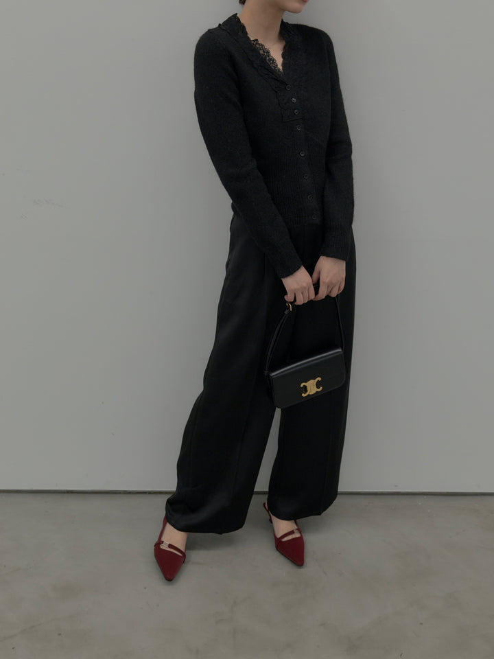 【premium touch】アルパカタッチボーダーニットカーディガン