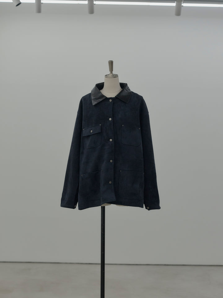 レザー襟オーバースウェードジャケット