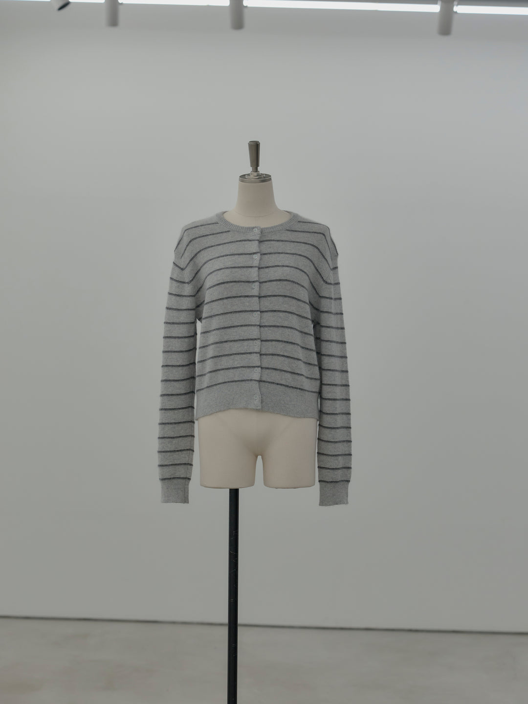 【premium touch】アルパカタッチボーダーニットカーディガン