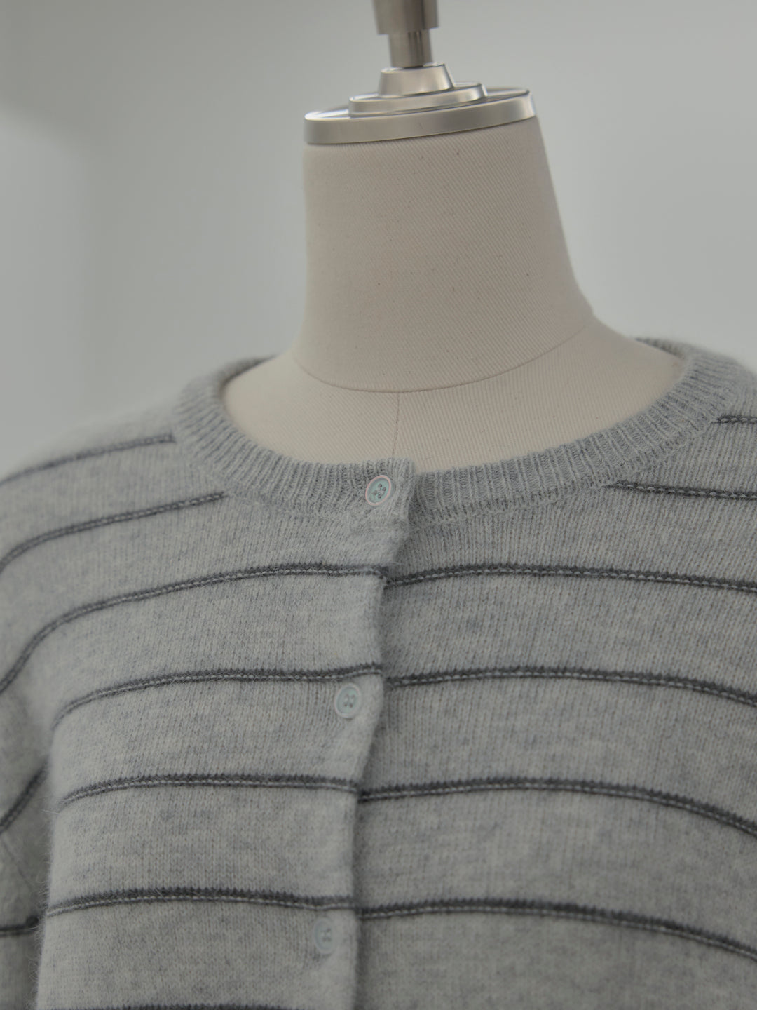 【premium touch】アルパカタッチボーダーニットカーディガン