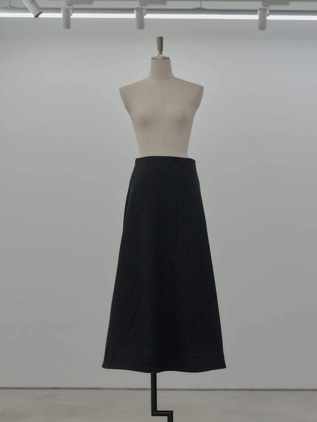 裏起毛ドット柄Aラインスカート