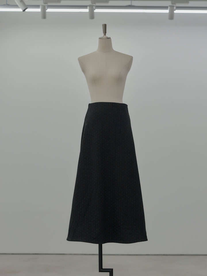 裏起毛ドット柄Aラインスカート
