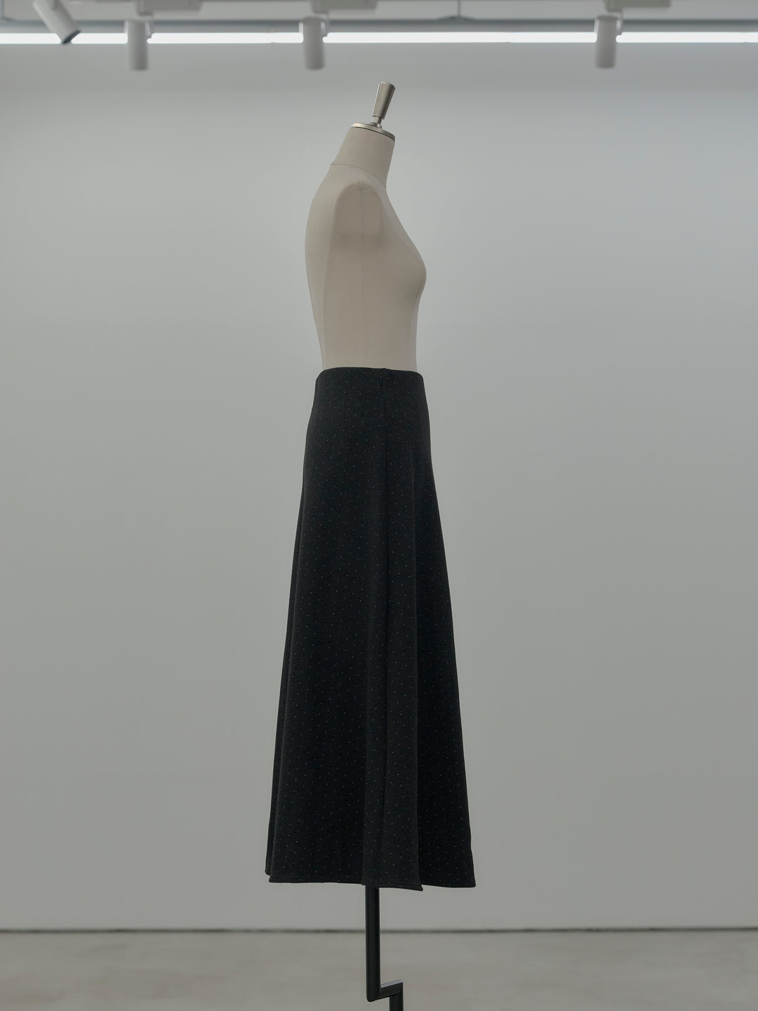 裏起毛ドット柄Aラインスカート