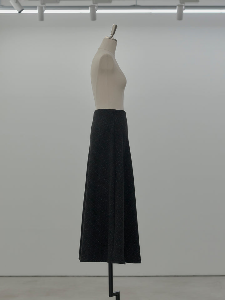 裏起毛ドット柄Aラインスカート