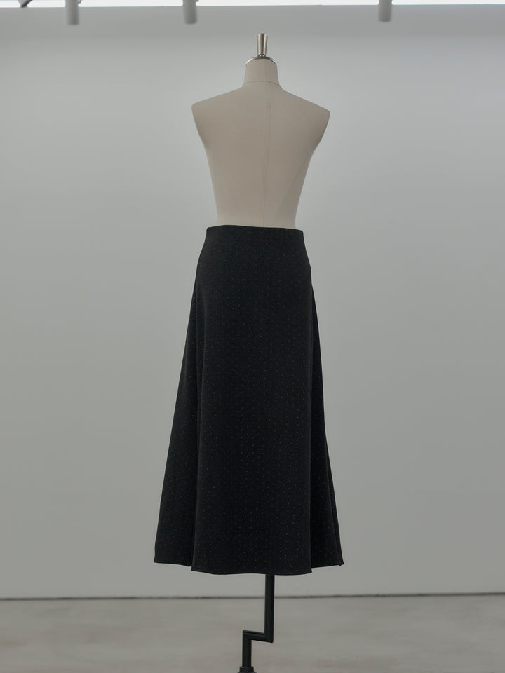 裏起毛ドット柄Aラインスカート