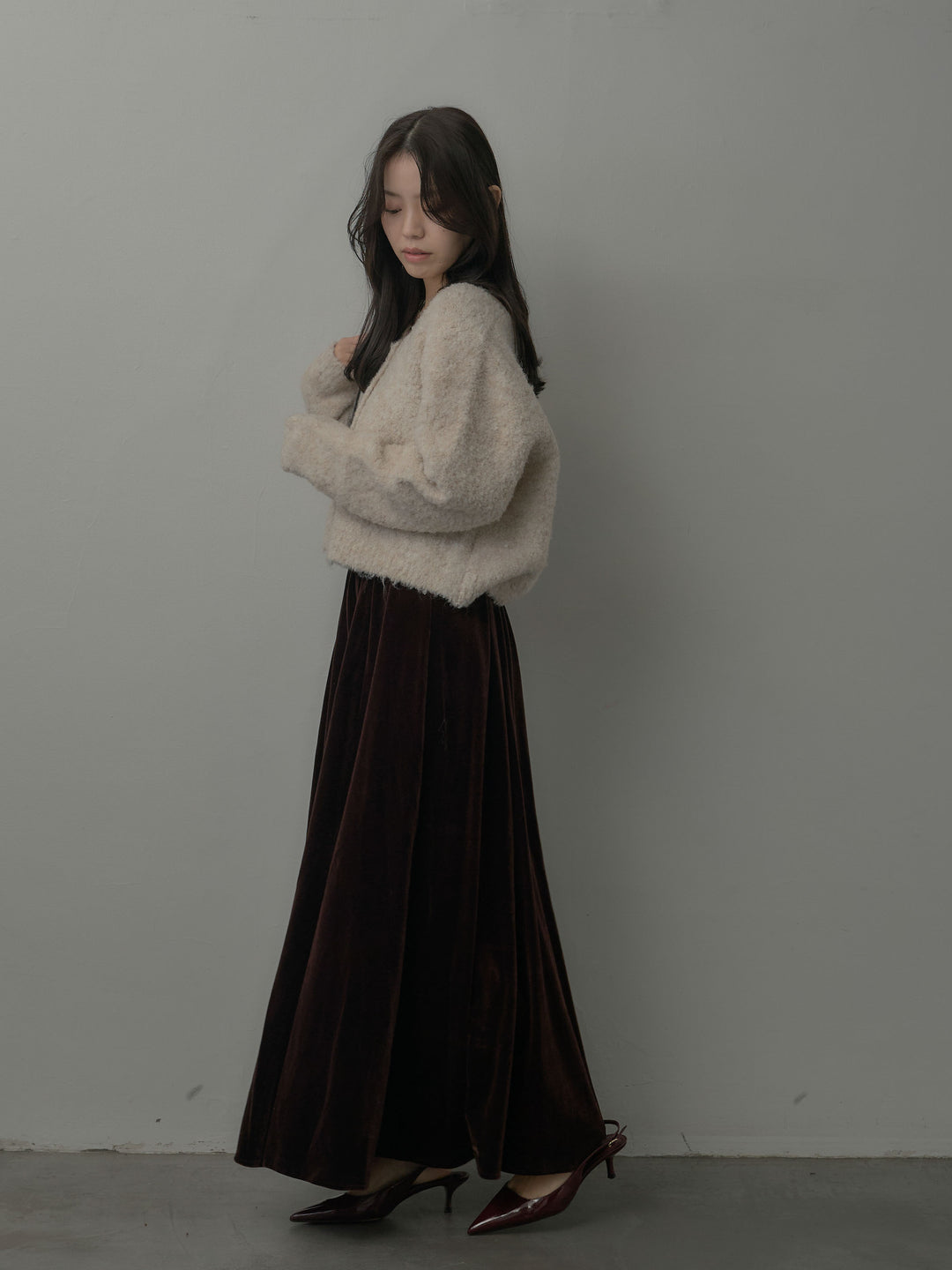 ベロアフレアロングスカート