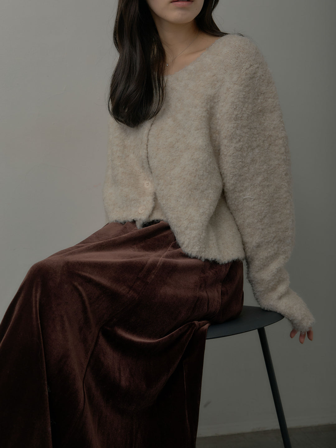 ベロアフレアロングスカート