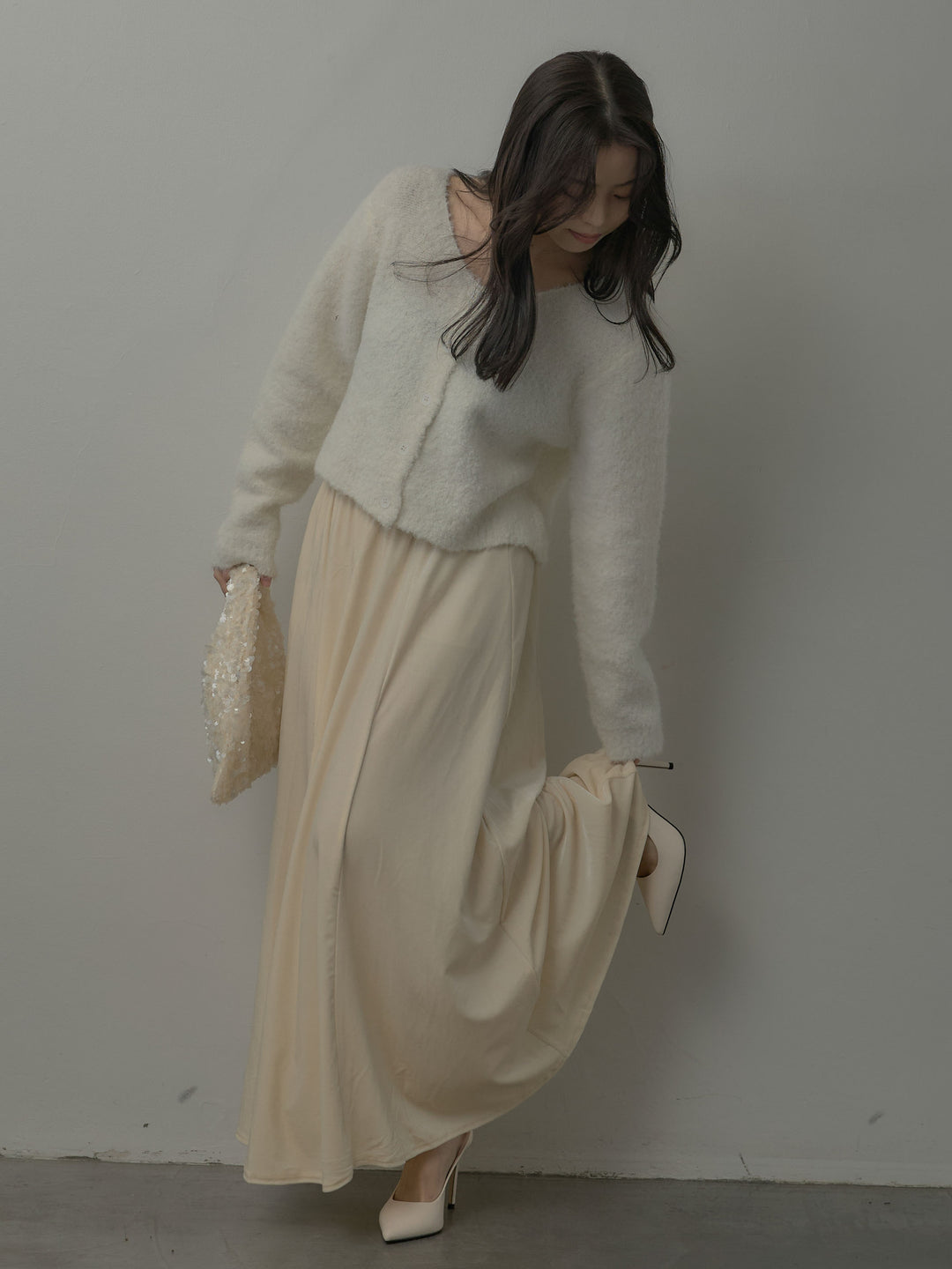 ベロアフレアロングスカート