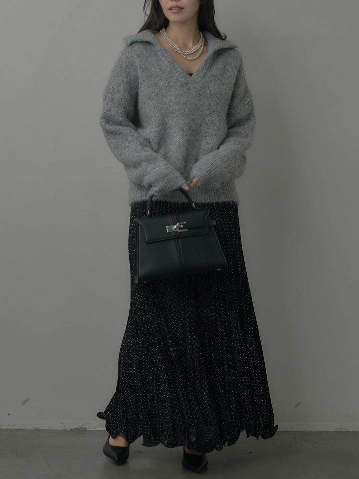 ドットプリーツスカート