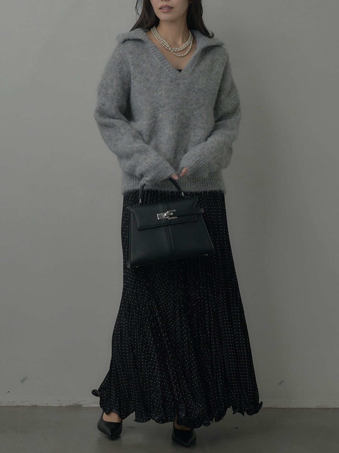 オーバーサイズスキッパーニットトップス