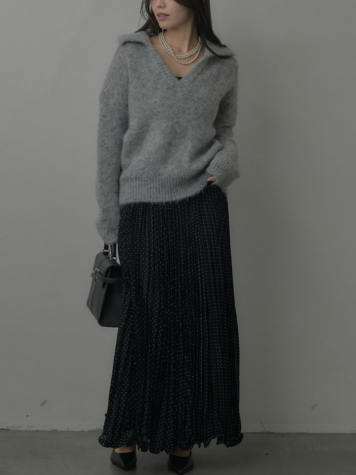 ドットプリーツスカート