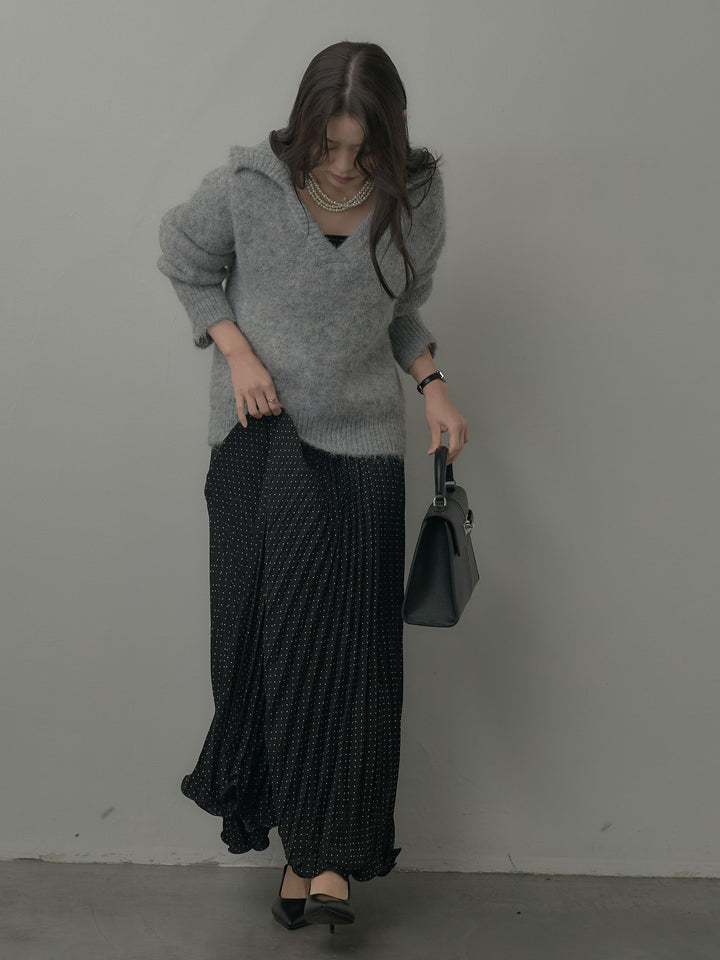 オーバーサイズスキッパーニットトップス