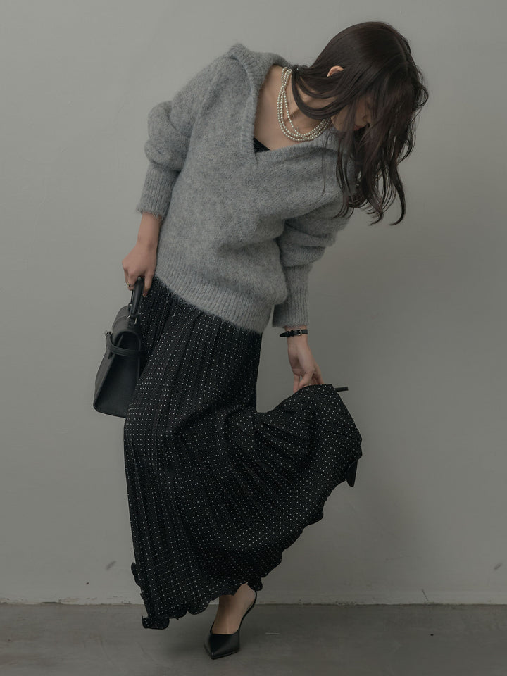ドットプリーツスカート