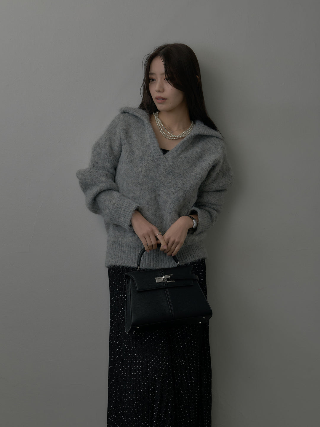 ドットプリーツスカート