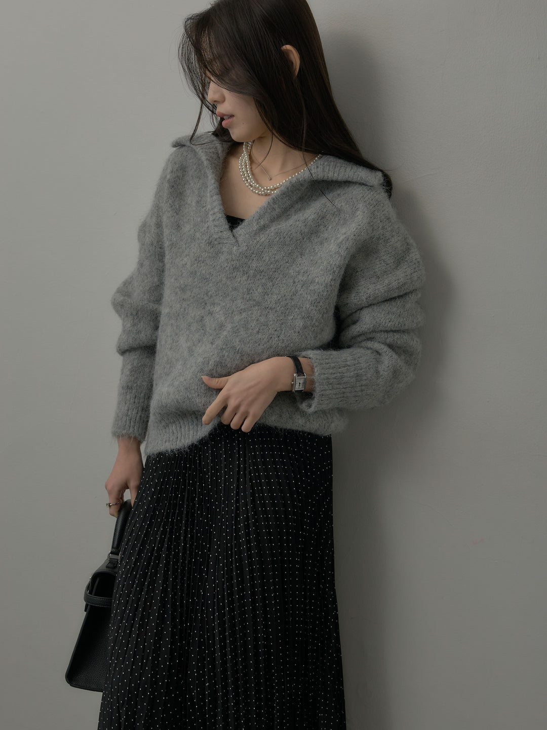 ドットプリーツスカート